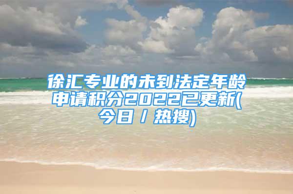 徐匯專業(yè)的未到法定年齡申請積分2022已更新(今日／熱搜)