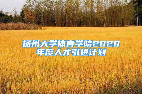 揚州大學(xué)體育學(xué)院2020年度人才引進(jìn)計劃