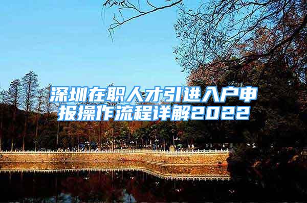 深圳在職人才引進入戶申報操作流程詳解2022