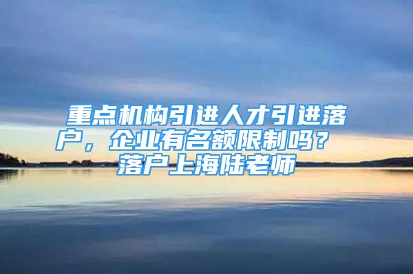 重點機構(gòu)引進人才引進落戶，企業(yè)有名額限制嗎？ 落戶上海陸老師