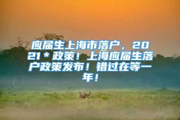 應(yīng)屆生上海市落戶，2021＊政策！上海應(yīng)屆生落戶政策發(fā)布！錯(cuò)過在等一年！