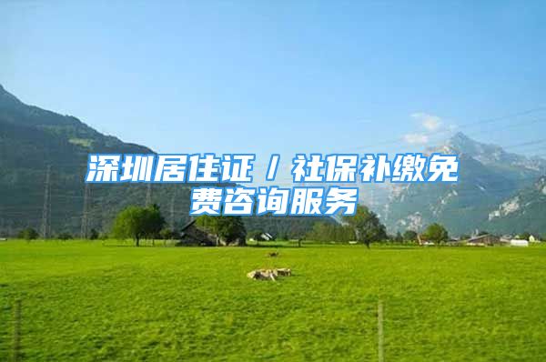 深圳居住證／社保補(bǔ)繳免費(fèi)咨詢服務(wù)