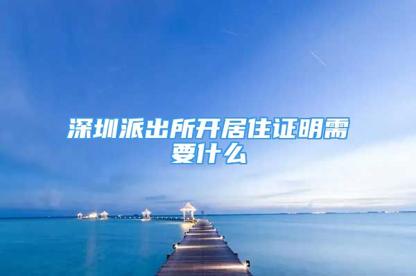 深圳派出所開居住證明需要什么