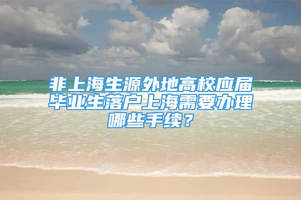 非上海生源外地高校應屆畢業(yè)生落戶上海需要辦理哪些手續(xù)？