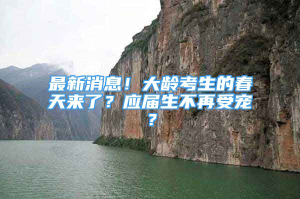 最新消息！大齡考生的春天來了？應(yīng)屆生不再受寵？