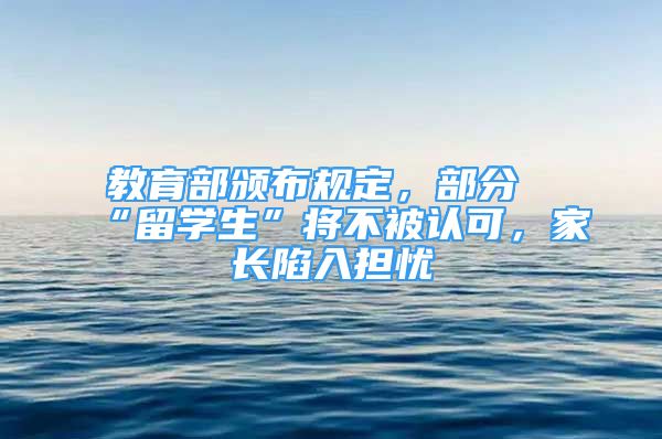 教育部頒布規(guī)定，部分“留學生”將不被認可，家長陷入擔憂