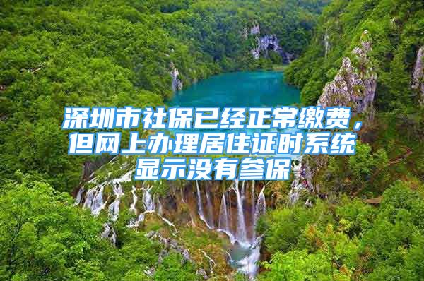 深圳市社保已經(jīng)正常繳費(fèi)，但網(wǎng)上辦理居住證時(shí)系統(tǒng)顯示沒有參保