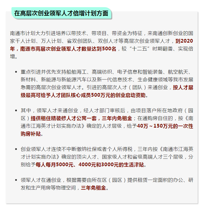 大專以上無條件落戶！本科生每月補貼1000元！南通人才新政好猛