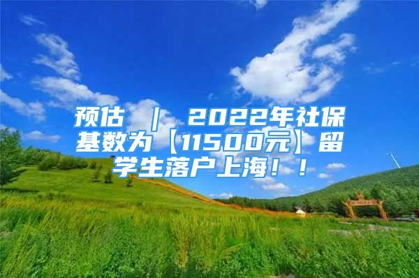 預(yù)估 ｜ 2022年社?；鶖?shù)為【11500元】留學(xué)生落戶上海??！