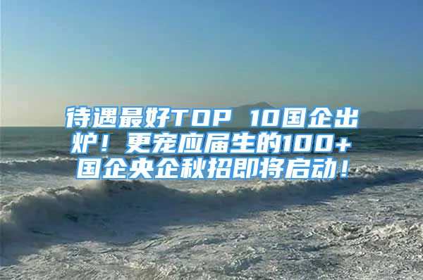 待遇最好TOP 10國企出爐！更寵應(yīng)屆生的100+國企央企秋招即將啟動！