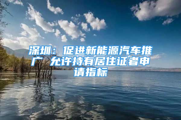 深圳：促進新能源汽車推廣 允許持有居住證者申請指標