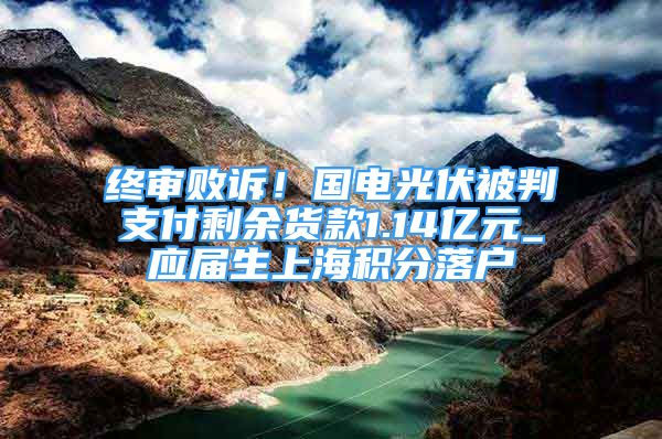 終審敗訴！國(guó)電光伏被判支付剩余貨款1.14億元_應(yīng)屆生上海積分落戶