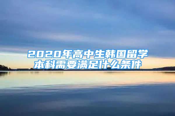 2020年高中生韓國留學(xué)本科需要滿足什么條件