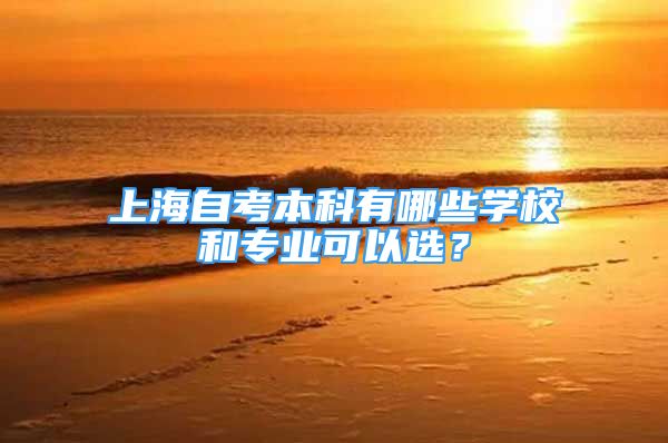 上海自考本科有哪些學(xué)校和專業(yè)可以選？