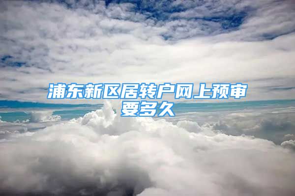 浦東新區(qū)居轉(zhuǎn)戶網(wǎng)上預(yù)審要多久