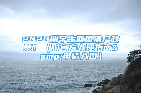 2020留學(xué)生回國落戶政策?。ǜ焦俜睫k理指南&申請入口）