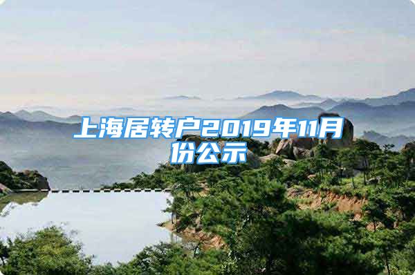 上海居轉(zhuǎn)戶2019年11月份公示