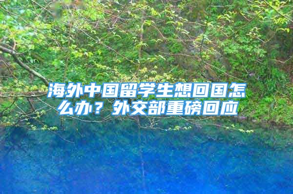 海外中國留學(xué)生想回國怎么辦？外交部重磅回應(yīng)