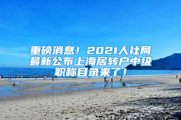 重磅消息！2021人社局最新公布上海居轉(zhuǎn)戶中級(jí)職稱目錄來(lái)了！