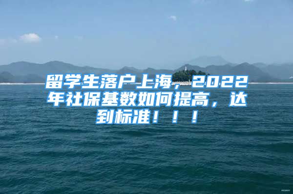 留學生落戶上海，2022年社保基數(shù)如何提高，達到標準?。。?/></p>
								<p style=