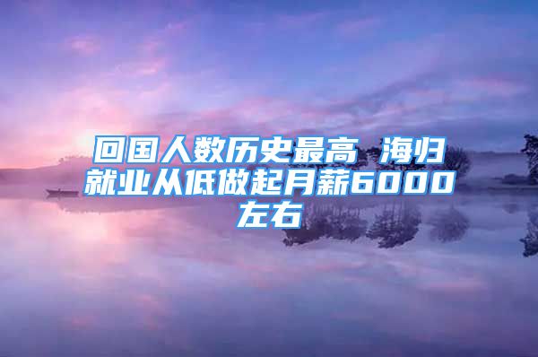 回國(guó)人數(shù)歷史最高 海歸就業(yè)從低做起月薪6000左右