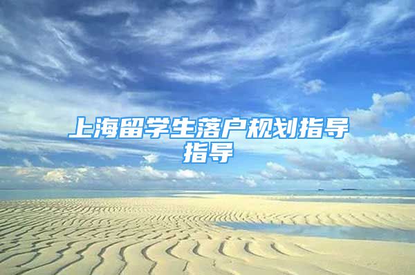 上海留學(xué)生落戶規(guī)劃指導(dǎo)指導(dǎo)