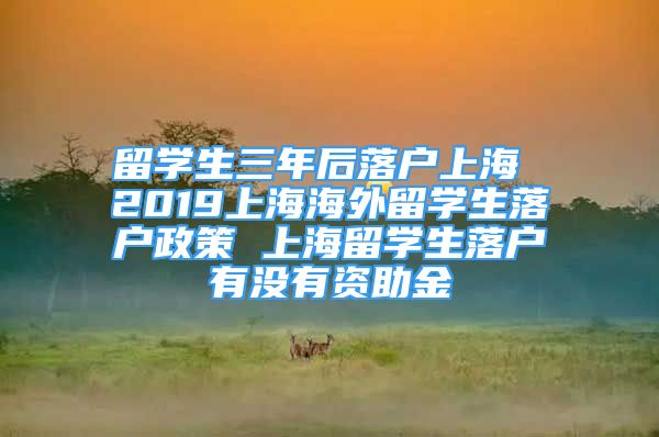 留學(xué)生三年后落戶上海 2019上海海外留學(xué)生落戶政策 上海留學(xué)生落戶有沒有資助金