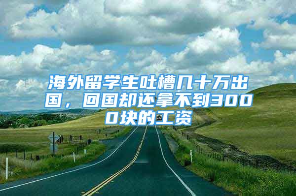 海外留學生吐槽幾十萬出國，回國卻還拿不到3000塊的工資