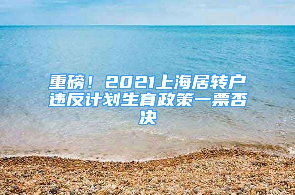 重磅！2021上海居轉(zhuǎn)戶違反計(jì)劃生育政策一票否決