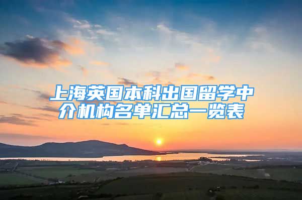 上海英國本科出國留學中介機構名單匯總一覽表