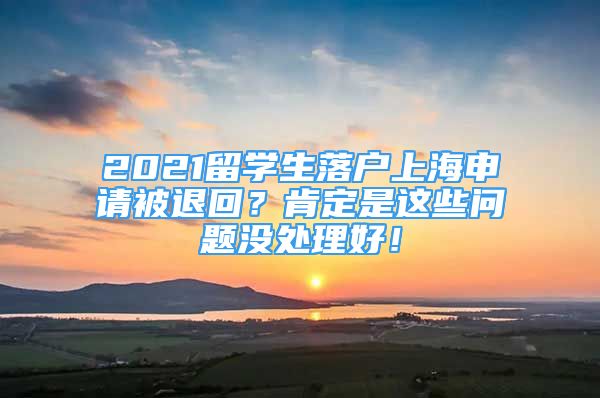 2021留學(xué)生落戶上海申請被退回？肯定是這些問題沒處理好！