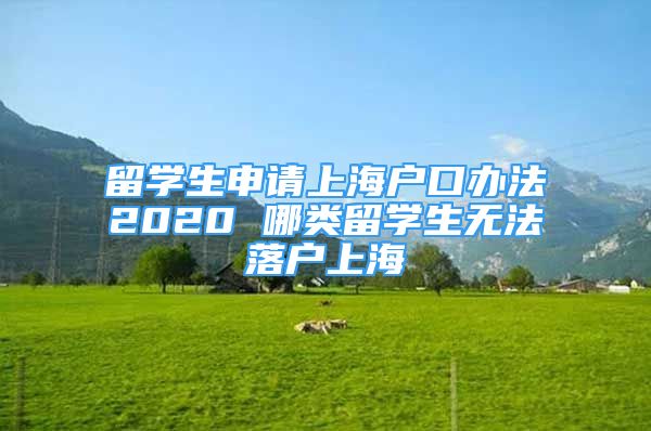 留學(xué)生申請上海戶口辦法2020 哪類留學(xué)生無法落戶上海