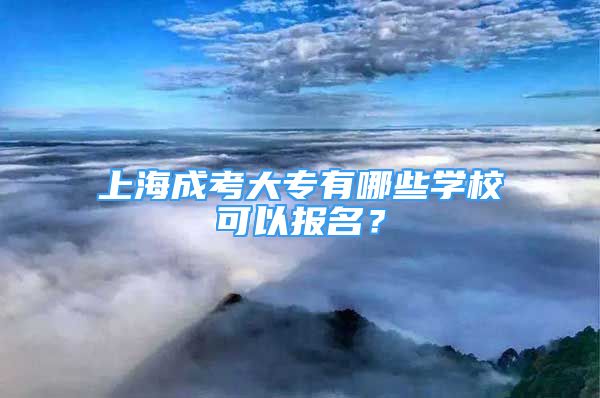 上海成考大專有哪些學(xué)?？梢詧竺?？