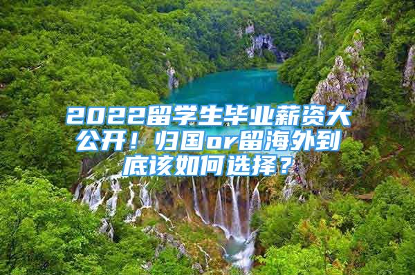 2022留學(xué)生畢業(yè)薪資大公開！歸國or留海外到底該如何選擇？