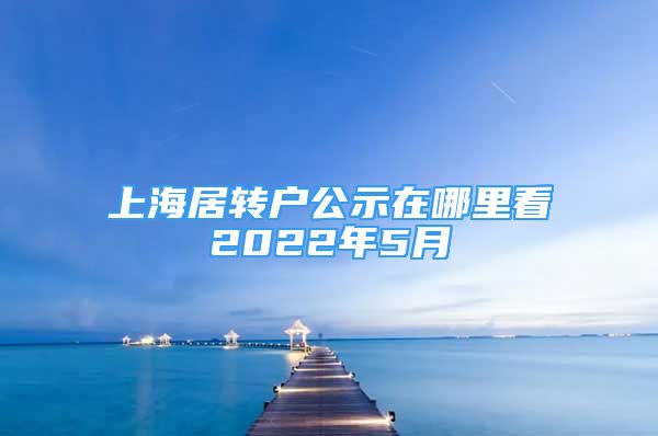 上海居轉(zhuǎn)戶公示在哪里看2022年5月