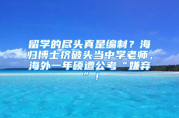 留學的盡頭真是編制？海歸博士擠破頭當中學老師，海外一年碩遭公考“嫌棄”！