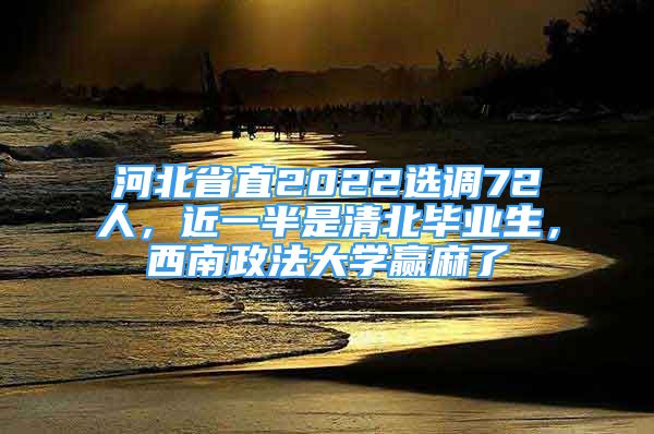 河北省直2022選調72人，近一半是清北畢業(yè)生，西南政法大學贏麻了