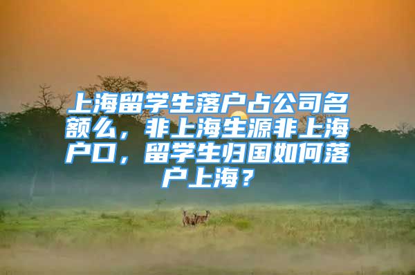 上海留學(xué)生落戶占公司名額么，非上海生源非上海戶口，留學(xué)生歸國如何落戶上海？