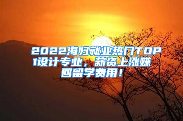 2022海歸就業(yè)熱門TOP1設(shè)計(jì)專業(yè)，薪資上漲賺回留學(xué)費(fèi)用！