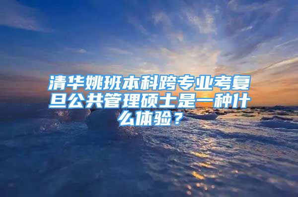 清華姚班本科跨專業(yè)考復(fù)旦公共管理碩士是一種什么體驗(yàn)？