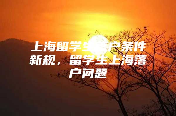 上海留學生落戶條件新規(guī)，留學生上海落戶問題