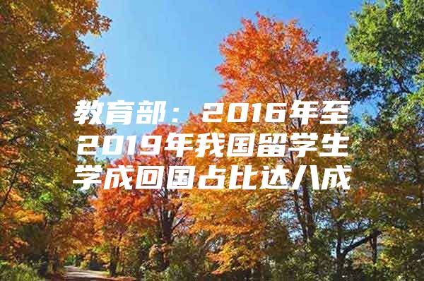 教育部：2016年至2019年我國留學(xué)生學(xué)成回國占比達八成