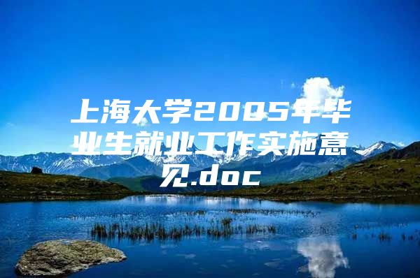 上海大學(xué)2005年畢業(yè)生就業(yè)工作實施意見.doc