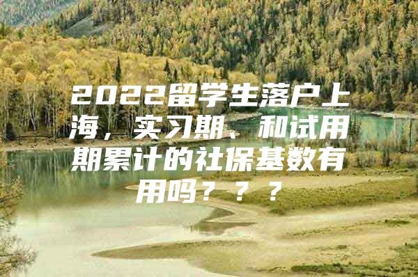 2022留學(xué)生落戶上海，實(shí)習(xí)期、和試用期累計(jì)的社保基數(shù)有用嗎？？？