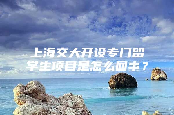 上海交大開設(shè)專門留學(xué)生項目是怎么回事？