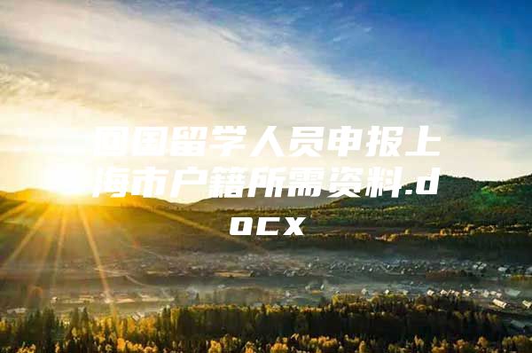 回國留學(xué)人員申報上海市戶籍所需資料.docx