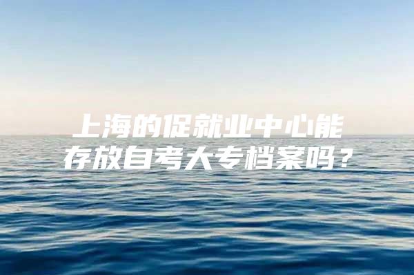 上海的促就業(yè)中心能存放自考大專檔案嗎？