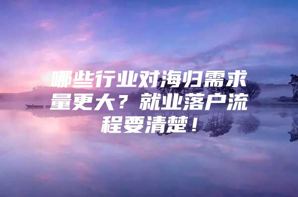 哪些行業(yè)對(duì)海歸需求量更大？就業(yè)落戶流程要清楚！