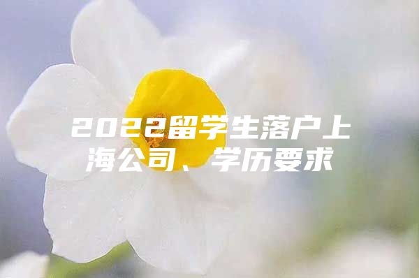 2022留學(xué)生落戶上海公司、學(xué)歷要求