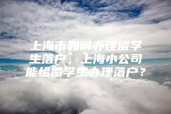 上海市如何辦理留學生落戶，上海小公司能給留學生辦理落戶？